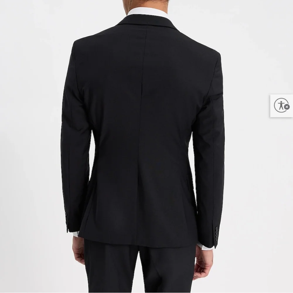 Express Men’s Black Extra Slim Fit Wool-Blend Modern Tech Suit Jacket Formal 38S - Picture 3 of 16